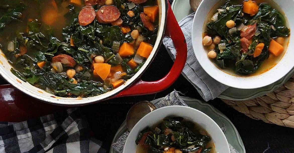 Chicken, Chickpea, Kale and Spinach Soup Eco18